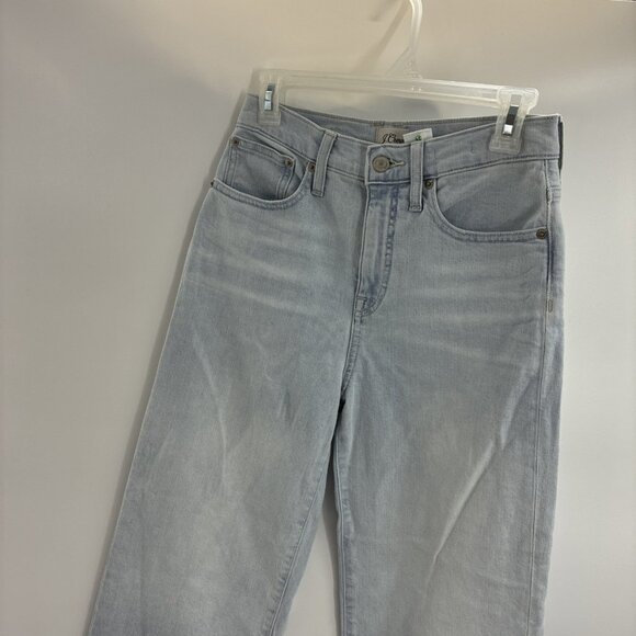 J Crew Womens Size 26 Slim Wide Leg Jeans Light Wash High Rise Crop Denim - Picture 2 of 7